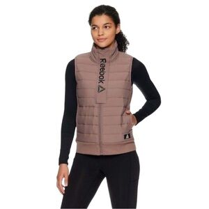REEBOK Taupe Quilted Getaway Vest Women's Plus Size 2XL